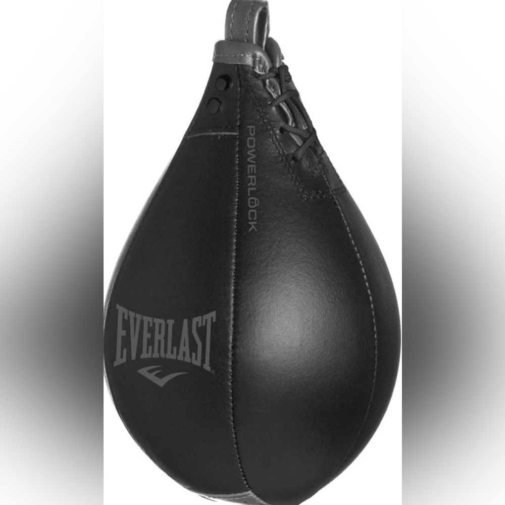 Everlast Black Powerlock Speedbag NWT - Sz M - Genuine Leather